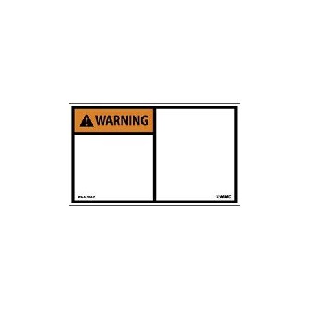 Nmc WARNING, BLANK, 3X5, PS VINYL, WGA20AP